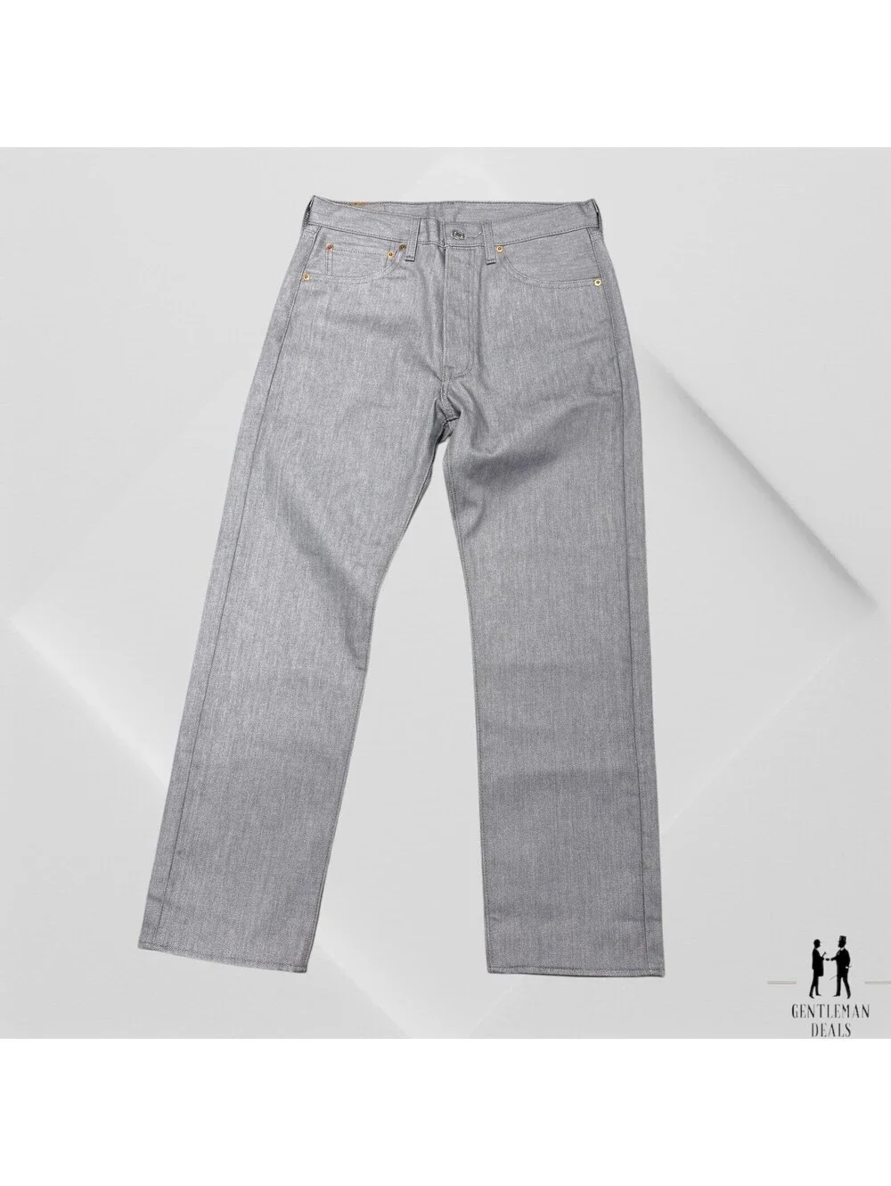 Levis 501 Shrink To Fit Button Fly Jeans Color Silver Gray Rigid 32 x 30 NWOT